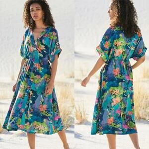 Peruvian Connection Multicolor Floral Midi Dress